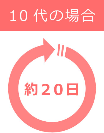 10代の場合…約20日