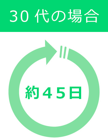 30代の場合…約45日