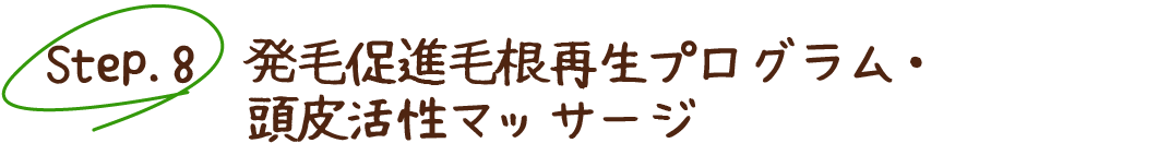 Step8 発毛促進毛根再生プログラム・頭皮活性マッサージ