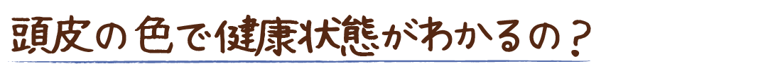 頭皮の色で健康状態がわかるの？