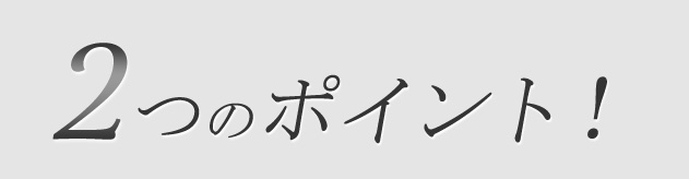 2つのポイント！