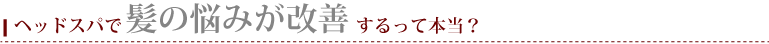 ヘッドスパで髪の悩みが改善するって本当？