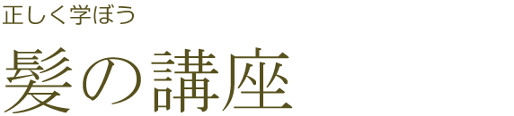 正しく学ぼう髪の講座　ヘアケア講座