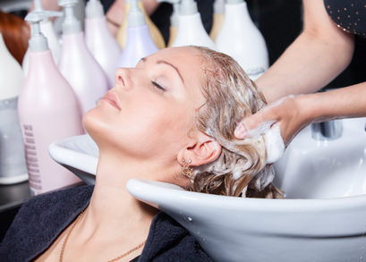 hair washing at a hairdressing salon