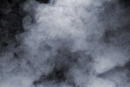 Smoke isolated on black background