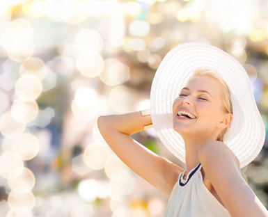 beautiful woman enjoying summer outdoors