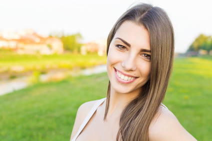 Happy young girl outdoors