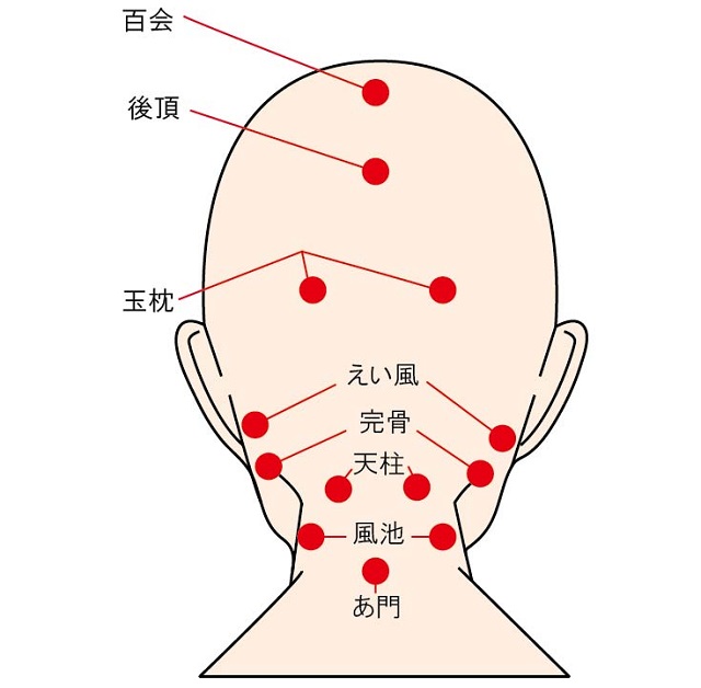 小顔へ導く頭のツボ押し