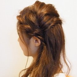 ★ロープ編みで、おしゃれハーフアップ★ ヘアアレンジ ロングヘア