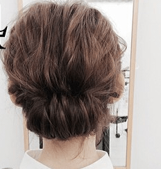 初心者ウェーブシニヨン　ヘアアレンジ　ミディアムヘア