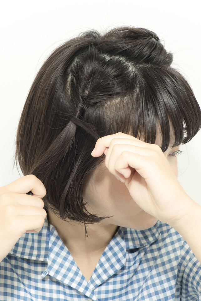 両サイドくるりんぱ ヘアレシピ 頭美人