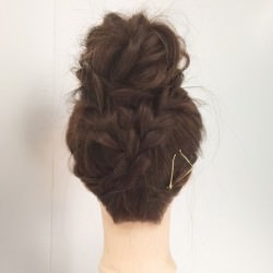 お団子×三つ編みクロスアレンジ ヘアアレンジ ロングヘア