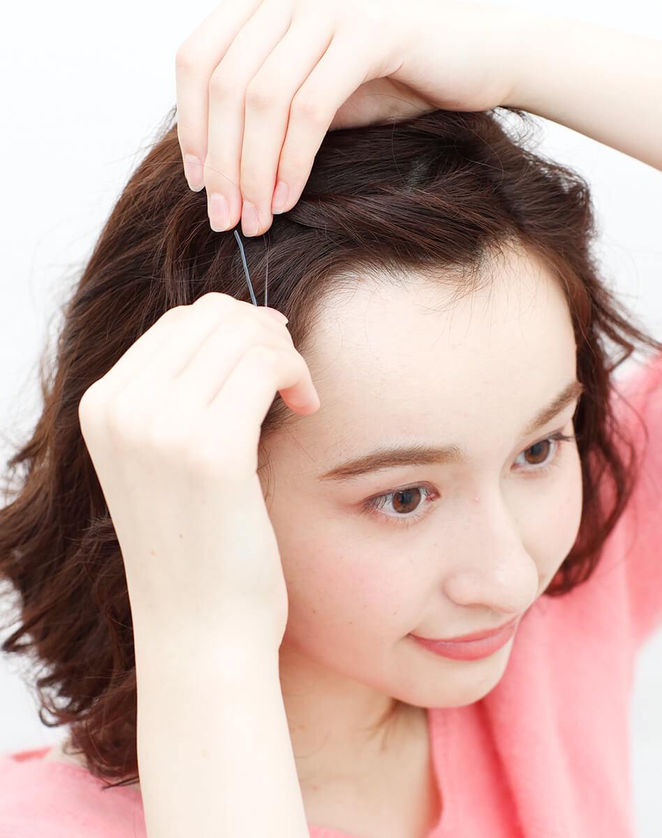 アカ抜け おでこ出しヘアアレンジ ヘアレシピ 頭美人