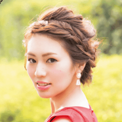 ねじり編み込みアップ ヘアアレンジ ロングヘア