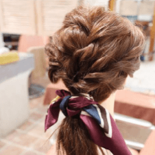 ロング×キュートな後ろ結び　ヘアアレンジ　ロングヘア
