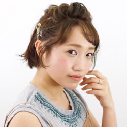 シースルーバングですっきり夏っぽヘア☆ ヘアアレンジ ショートヘア