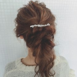 トレンドスタイルとトータルコーデできるポニーテールアレンジ♪　ヘアアレンジ　ロングヘア