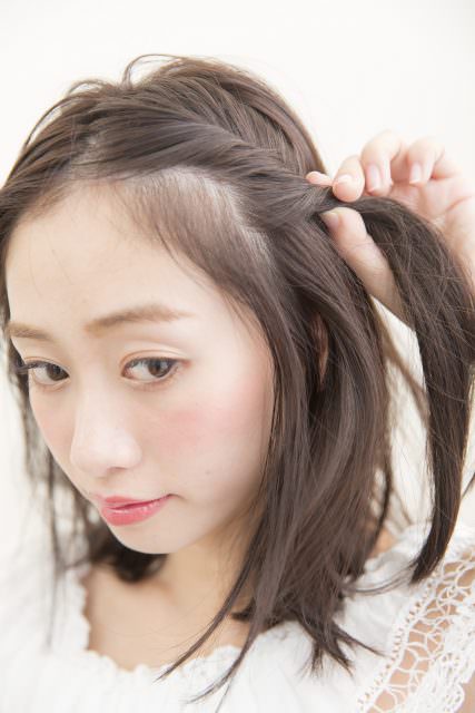 伸ばしかけ前髪でもすっきりヘアアレンジ ヘアレシピ 頭美人