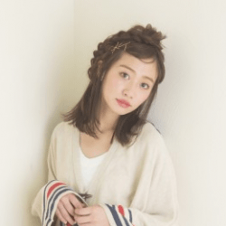ボヘミアンブレイズ ヘアアレンジ ミディアムヘア