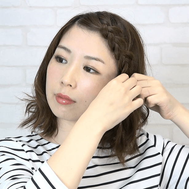 ショートボブにおすすめ！編み込み前髪で印象チェンジ♪ -大塚小百合- | ヘアレシピ【頭美人】