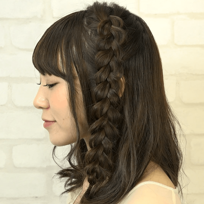 ミディアムヘアにおすすめ！ミックス編みアレンジSIDE