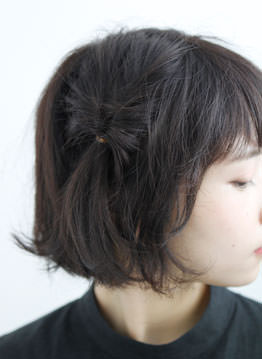 目指すはガッキー♪ポイントアレンジで耳を出して色っぽく3
