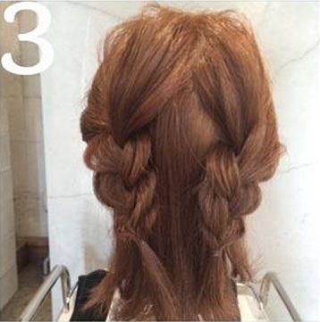 ボブヘアでもできる！三つ編みだけで簡単こなれポニー3