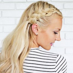 カチューシャみたい♡すっきり編み込みヘア　ヘアアレンジ　ロングヘア