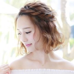 ボブヘアでも出来る!三つ編みハーフアップヘアアレンジ☆ ヘアアレンジ ショートヘア