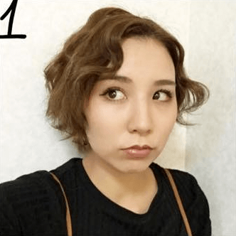 ウェーブヘアでねじりアレンジ♪1