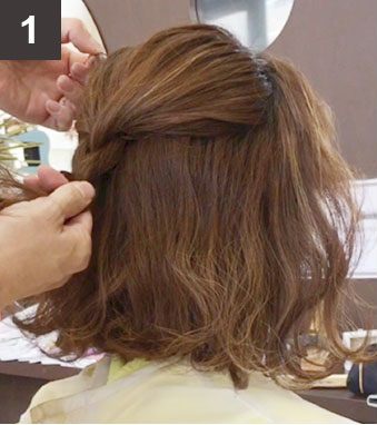 ボブヘアでも出来る！三つ編みハーフアップヘアアレンジ☆1