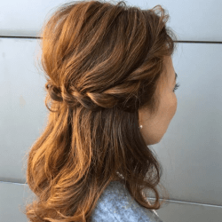 長い前髪でつくる!キュートな編み込みアレンジ ヘアアレンジ ロングヘア