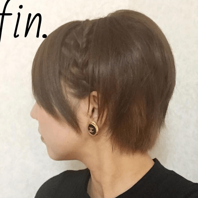 ショートヘアでも出来る 編み込みアレンジ ヘアレシピ 頭美人