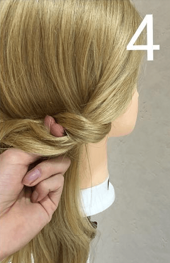 髪をくぐらせるだけ！ヘアアレンジ初心者のためのギブソンタック4