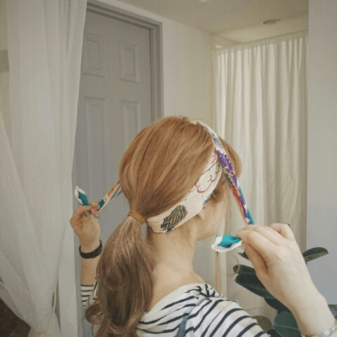 ショップ店員風♪スカーフでおしゃれヘアアレンジ5