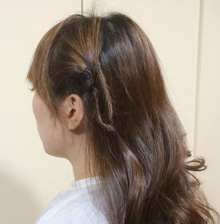 くるりんぱで作る簡単なオシャレなひとつ結びヘアアレンジ☆2