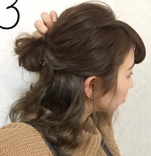 ヌケ感抜群!トレンドのお団子ハーフアップ♪3