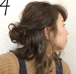 ヌケ感抜群!トレンドのお団子ハーフアップ♪4