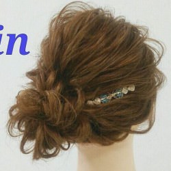 簡単☆ロープ編みでこなれお団子アレンジ　ヘアアレンジ　ロングヘア