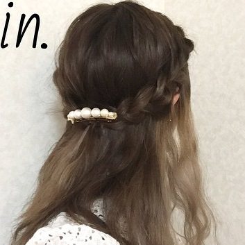 お嬢様風 三つ編み ハーフアップアレンジ ヘアレシピ 頭美人