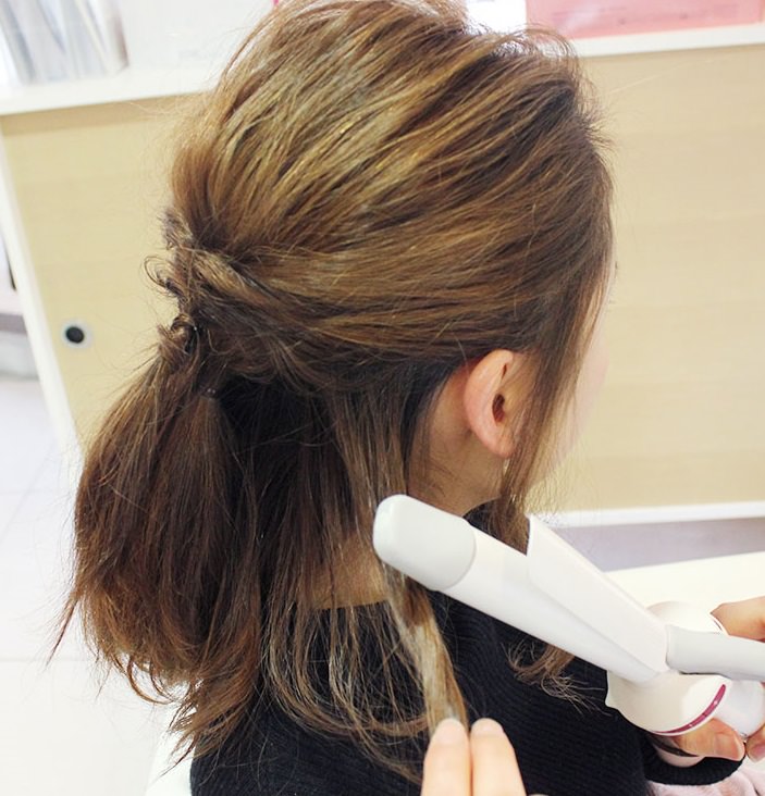 伸ばしかけのヘアスタイにぴったり☆ハーフアップアレンジ！7