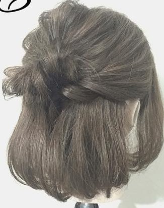 春は軽やかヘアが可愛い！上品で可愛いお団子ハーフアップ完成