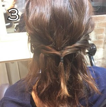 ミディアムヘアで作る☆ギブソンタックの作り方！3