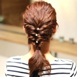 編み込みに見える!くるりんぱアレンジ ヘアアレンジ ミディアムヘア