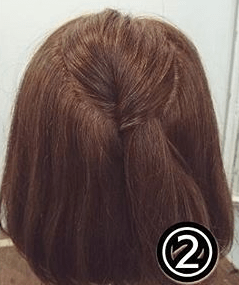 くるりんぱで簡単！ショートヘアのためのハーフアップアレンジ2