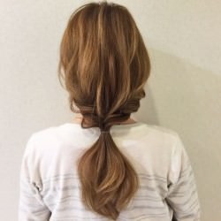 驚くほど簡単！ねじるだけローポニテ☆　ヘアアレンジ　ロングヘア