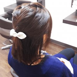 伸ばしかけヘアに使える♪お手軽編み込みハーフアップ　ヘアアレンジ　ショートヘア