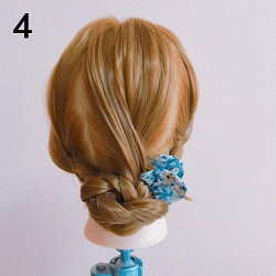 三つ編み3つ作るだけ☆爽やかお団子ヘア　ヘアアレンジ　ロングヘア