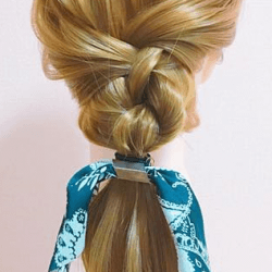 結婚式もセルフアレンジで!シンプル編み込みダウンスタイル ヘアアレンジ ロングヘア