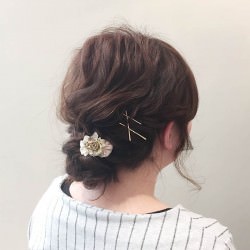 5分で完成!簡単くりんぱアレンジまとめ髪 ヘアアレンジ ミディアムヘア